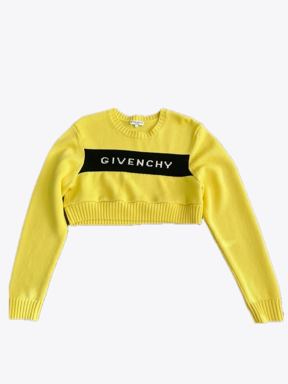 GIVENCHY Cropped Girls Logo Intarsia Crewneck